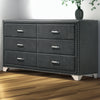 Cale Dresser | 60" | Velvet Upholstered | Nailhead Trim | Gray