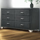 Cale Dresser | 60" | Velvet Upholstered | Nailhead Trim | Gray