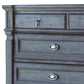 Dexi 65 Inch Dresser 9 Drawers Metal Ring Handles Wood Gray and Silver By Casagear Home BM280355