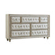 Matt Dresser | 61" | 7 Drawers | Velvet Tufted | Ivory, Brown