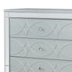 Gina 52 Inch Glam Tall Dresser Chest 5 Drawers Round Crystal Knobs Silver BM280372