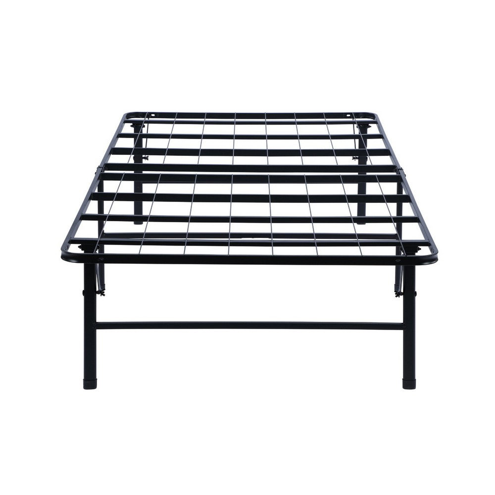 Adel Full Bed | Low Profile | Foldable Metal Frame | Black