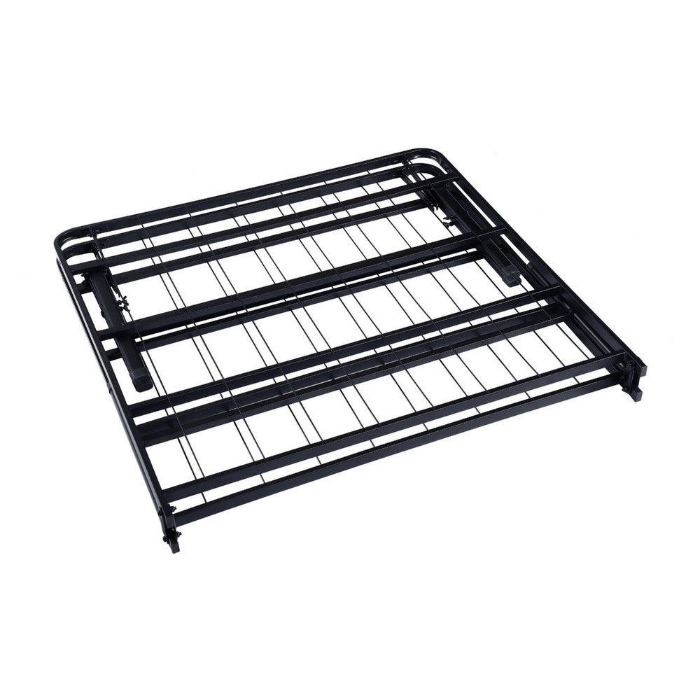Adel Full Bed | Low Profile | Foldable Metal Frame | Black
