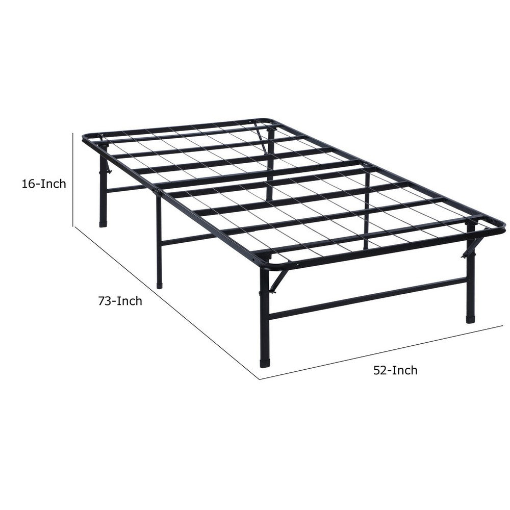 Adel Full Bed | Low Profile | Foldable Metal Frame | Black