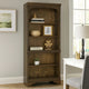 Tia Bookcase | 78" | 5 Tier | Adjustable Shelves | Oak Brown