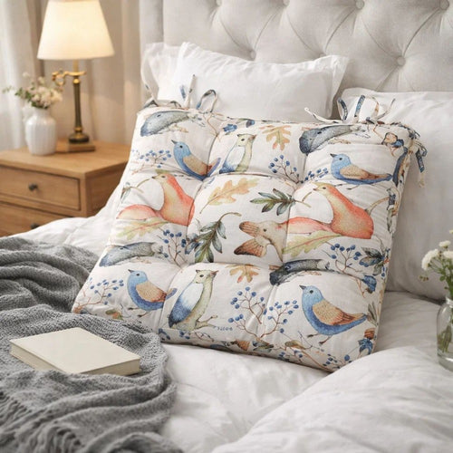 Chair Pad Cushions | 18 x 18 | Set of 4 | Owls | Autumn Leaves