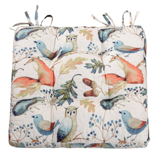 Chair Pad Cushions | 18 x 18 | Set of 4 | Owls | Autumn Leaves