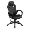 26 Inch Modern Swivel Office Chair, Faux Leather Seat, Rolling Base, Black