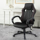 26 Inch Modern Swivel Office Chair, Faux Leather Seat, Rolling Base, Black