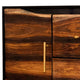 57 Inch Acacia Wood Storage Console Cabinet 2 Drawers Metal Frame Brown BM280455