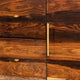 57 Inch Acacia Wood Storage Console Cabinet 2 Drawers Metal Frame Brown BM280455