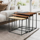 20 18 16 Inch 3 Piece Modern Nesting End Table Set Brown Wood Black BM280464