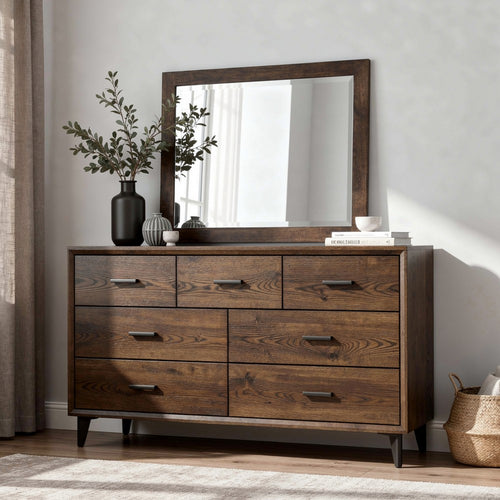Mirror | 40" | Portrait | Solid Wood Frame | Cappuccino Brown