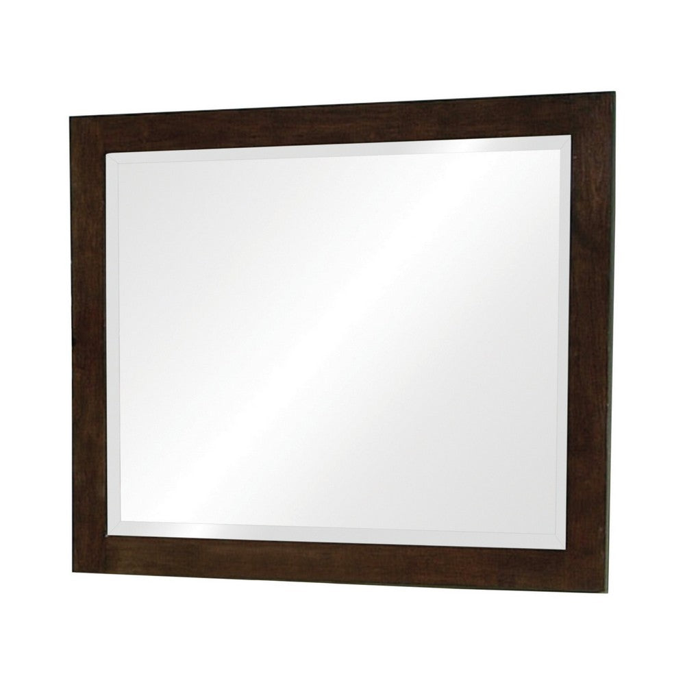 Mirror | 40" | Portrait | Solid Wood Frame | Cappuccino Brown