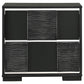 Reza 25 Inch Modern Wood Nightstand 2 Drawers Textured Felt Lined Black By Casagear Home BM280473