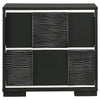 Reza 25 Inch Modern Wood Nightstand 2 Drawers Textured Felt Lined Black By Casagear Home BM280473