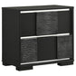 Reza 25 Inch Modern Wood Nightstand 2 Drawers Textured Felt Lined Black By Casagear Home BM280473