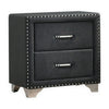Cale Nightstand | 26" | Velvet Upholstered | Nailhead | Gray