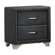 Cale Nightstand | 26" | Velvet Upholstered | Nailhead | Gray