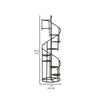 Bookcase | 69" | Spiral Frame | Staircase Style | Brown