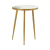 Accent Table | 22" | Round Marble Top | White, Gold
