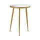 Accent Table | 22" | Round Marble Top | White, Gold