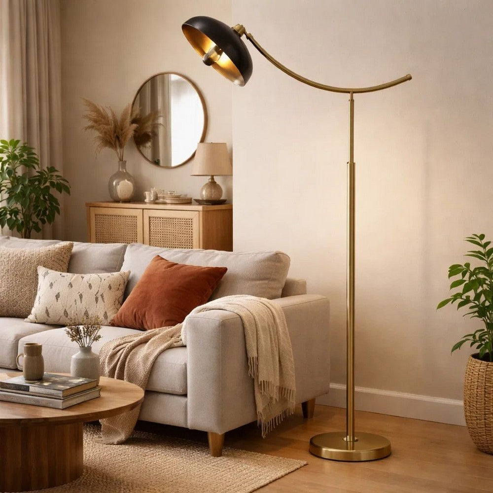 Arc Floor Lamp | 66" | Dome Shade | Dark Bronze, Brass