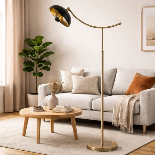 Arc Floor Lamp | 66" | Dome Shade | Dark Bronze, Brass