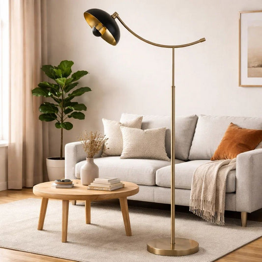 Arc Floor Lamp | 66" | Dome Shade | Dark Bronze, Brass