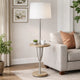 Charlie Floor Lamp | 61" | Wood Table | USB | White, Brown