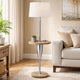 Charlie Floor Lamp | 61" | Wood Table | USB | White, Brown
