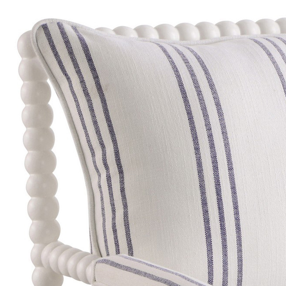 Accent Chair | 34’’ | Reversible Pillow Back | White Navy BM280596