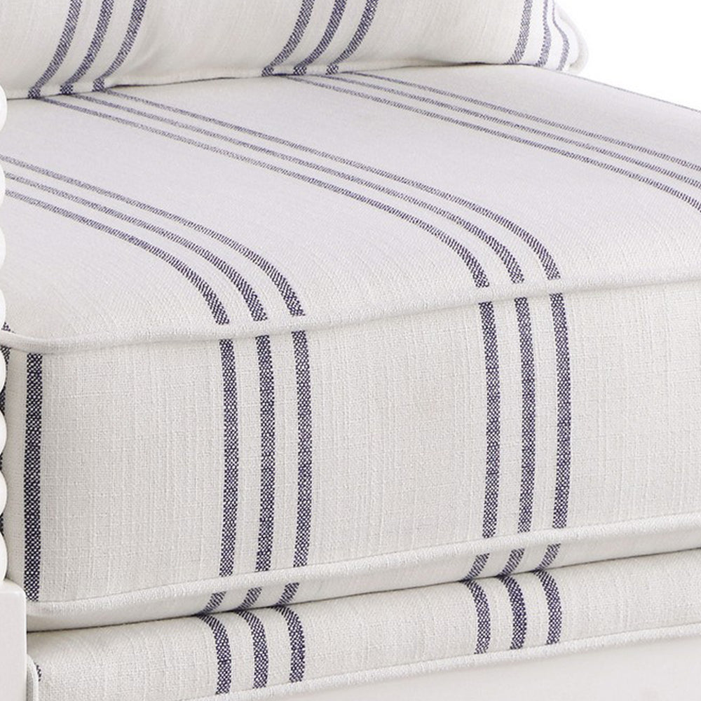 Accent Chair | 34’’ | Reversible Pillow Back | White Navy BM280596