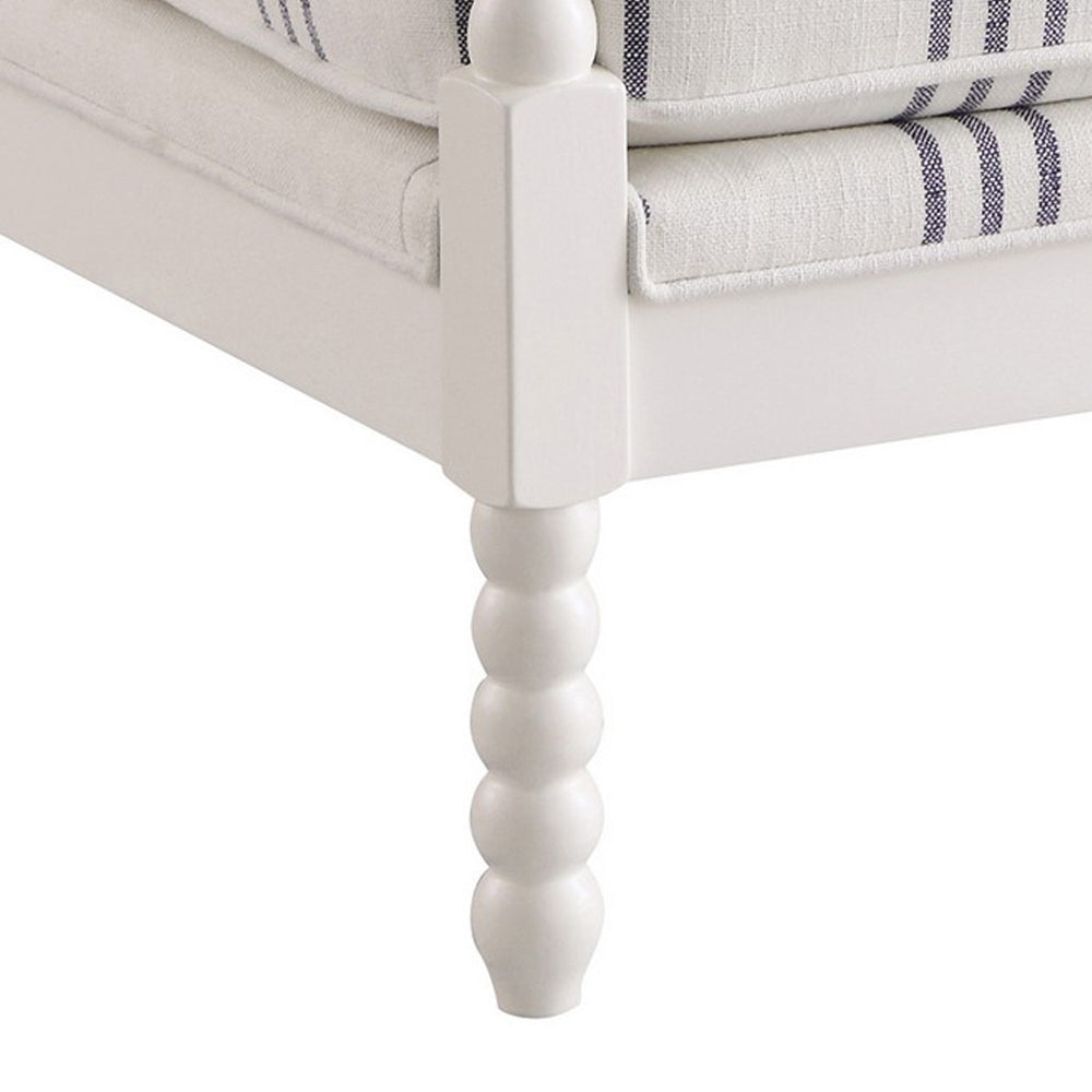 Accent Chair | 34’’ | Reversible Pillow Back | White Navy BM280596