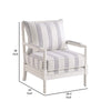 Accent Chair | 34’’ | Reversible Pillow Back | White Navy BM280596