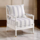 Accent Chair | 34" | Reversible Pillow Back | White, Navy