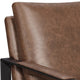 31 Inch Accent Chair Padded Armrests Vegan Faux Leather Brown Black BM280597