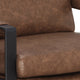 31 Inch Accent Chair Padded Armrests Vegan Faux Leather Brown Black BM280597