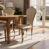 Kuri Dining Chair | 23" | Scalloped Back | Faux Leather | Set of 2 | Beige