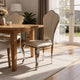 Kuri Dining Chair | 23" | Scalloped Back | Faux Leather | Set of 2 | Beige