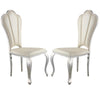 Kuri Dining Chair | 23" | Scalloped Back | Faux Leather | Set of 2 | Beige