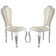 Kuri Dining Chair | 23" | Scalloped Back | Faux Leather | Set of 2 | Beige