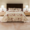 Rosle Bedspread Set | 3 Piece King | Floral Scalloped | Cream, Pink