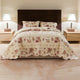 Rosle Bedspread Set | 3 Piece Queen | Floral Scalloped | Cream, Pink