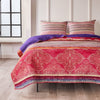Dora Quilt Set | 3 Piece Full | Medallion Paisley | Pink, Blue