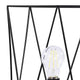 Ora 26 Inch Modern Table Lamp Square Cage Shade Round Metal Base Black BM282022