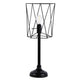 Ora 26 Inch Modern Table Lamp, Square Cage Shade, Round Metal Base, Black