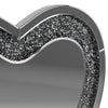 Theo 30 Inch Modern Vanity Wall Mirror Heart Crystal Frame Glass Silver BM282038