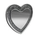 Theo 30 Inch Modern Vanity Wall Mirror, Heart, Crystal Frame, Glass, Silver