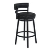 Eva Barstool | 30" | Swivel | Faux Leather | Curved Back | Black
